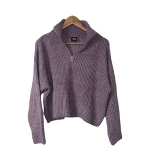 BDG Urban Outfitters Lilac Purple Fisherman Sweater Collar Fuzzy Soft Size Small